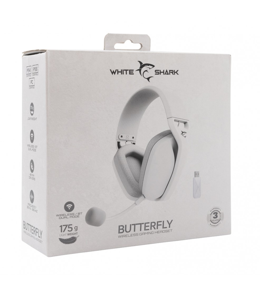 White Shark WGH- 2442 Butterfly Wireless headset, bijeli