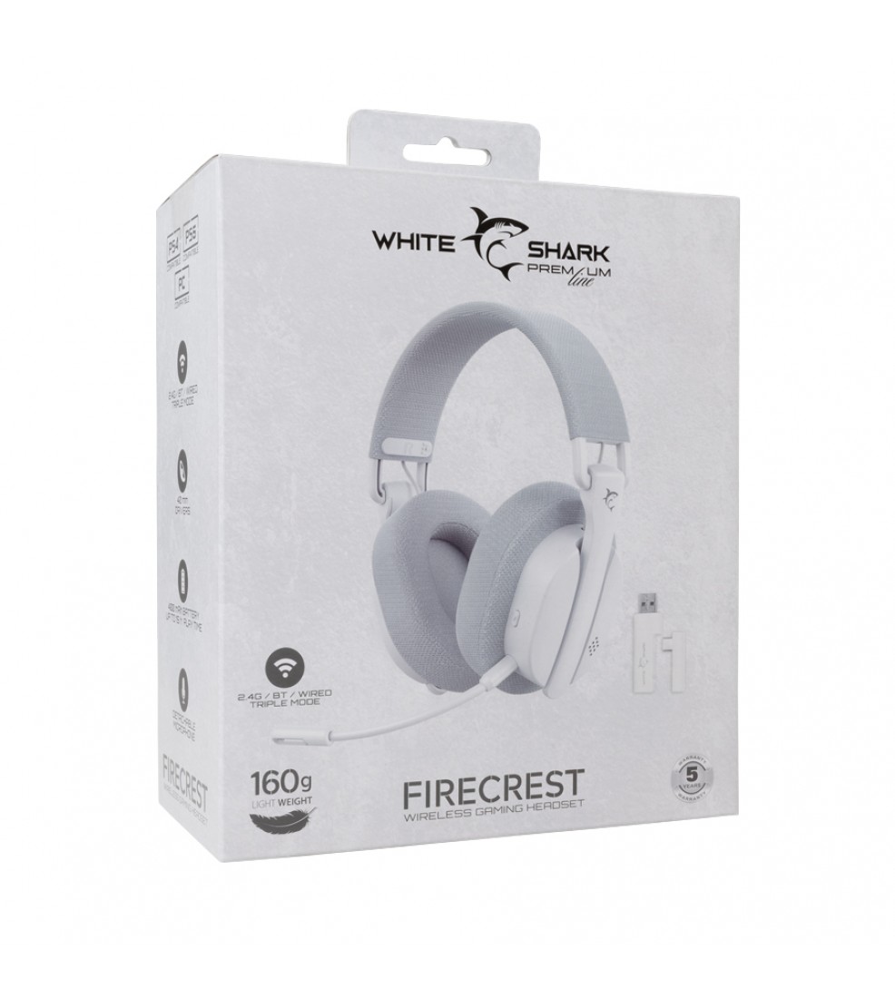 White Shark WGH-2444 Firecrest Wireless headset, bijeli