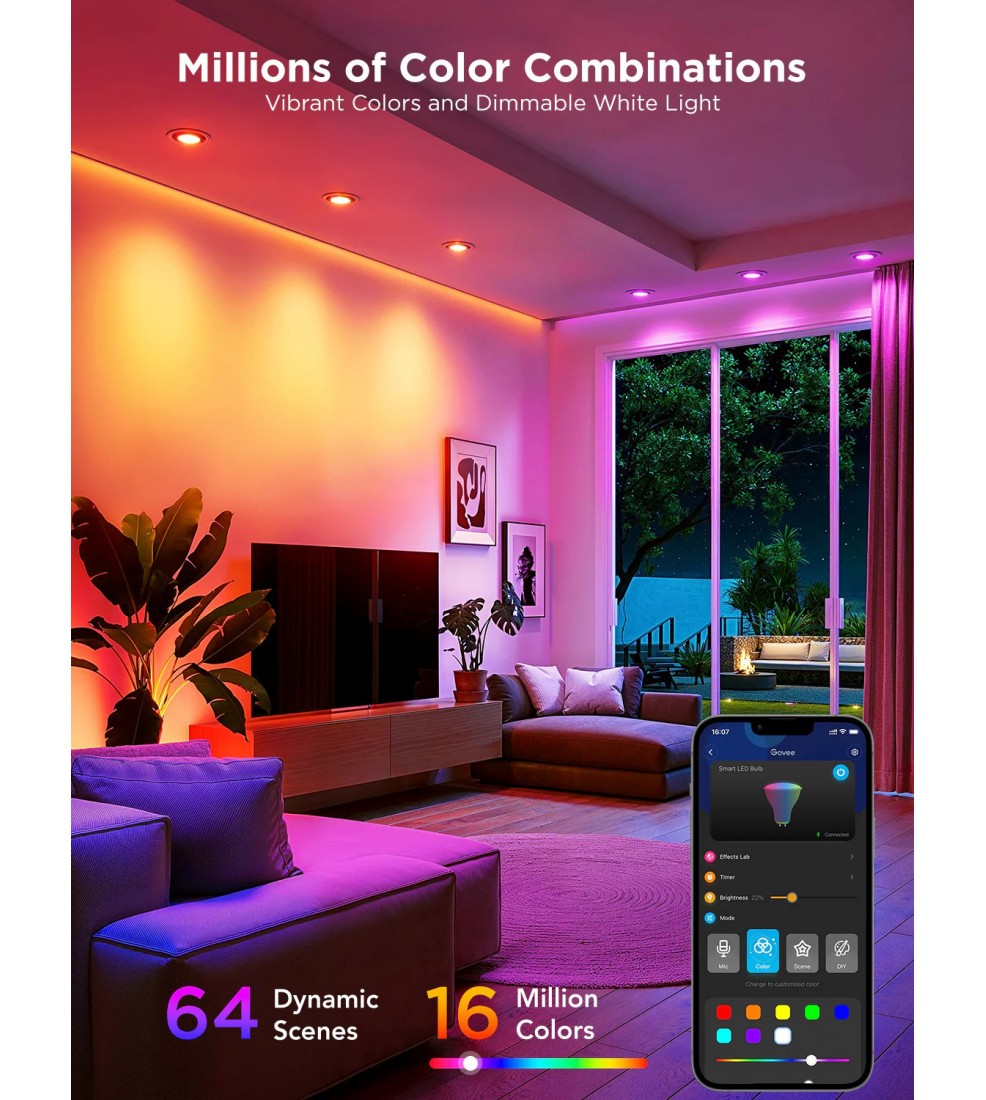GOVEE RGBWW Smart LED Bulb GU10 400LM 2 Pack