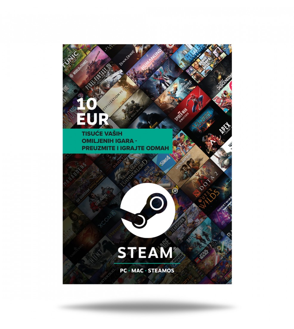 Steam Wallet - digitalni kod - 10,00 EUR