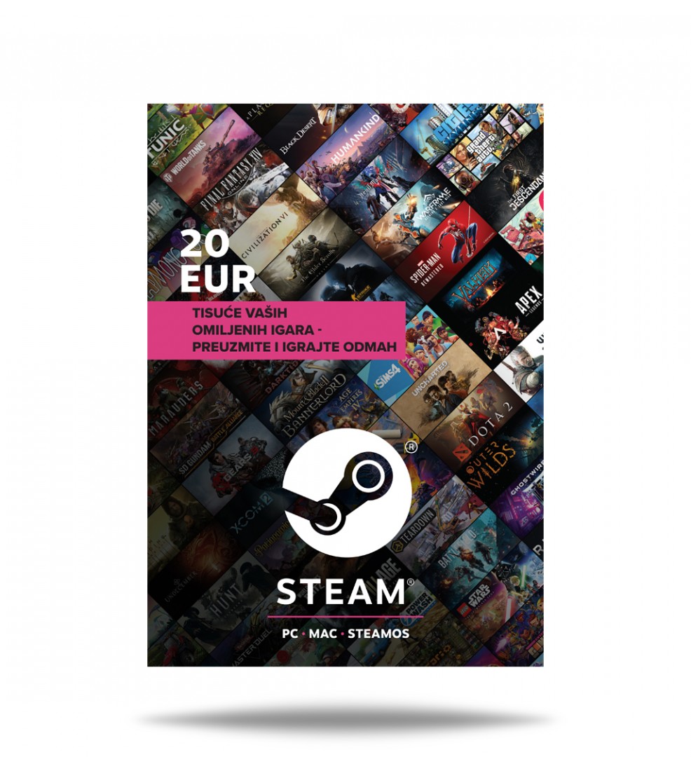 Steam Wallet - digitalni kod - 20,00 EUR