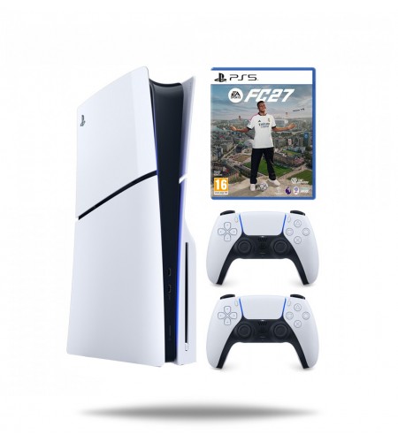PlayStation 5 Slim E Chassis + EA Sports FC 27 PS5 + dodatni PS5 DualSense Wireless controller White PlayStation 5 Slim E Chassis + EA Sports FC 27 PS5 + dodatni PS5 DualSense Wireless controller White
