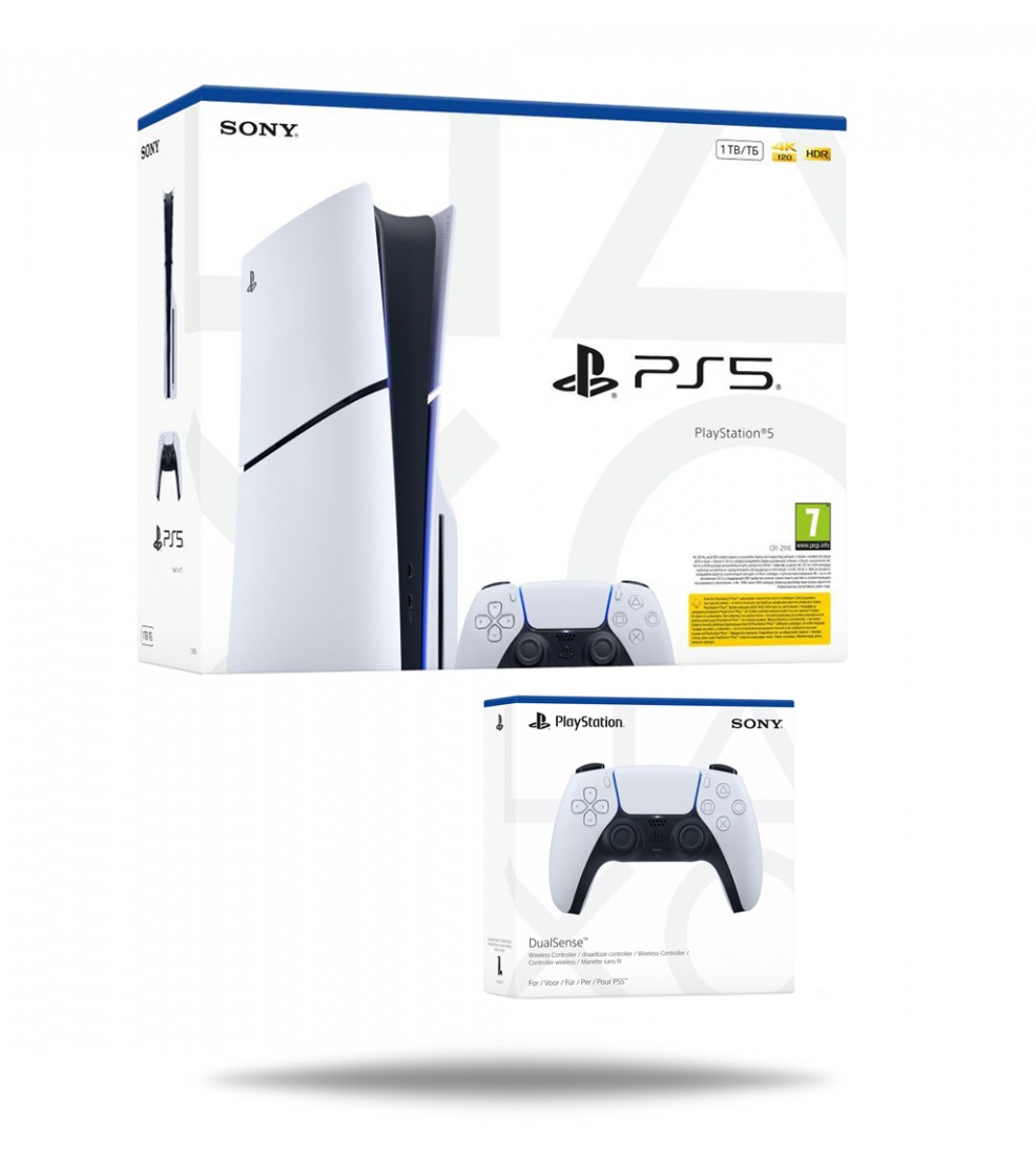 PlayStation 5 Slim E Chassis + dodatni PS5 DualSense Wireless controller White