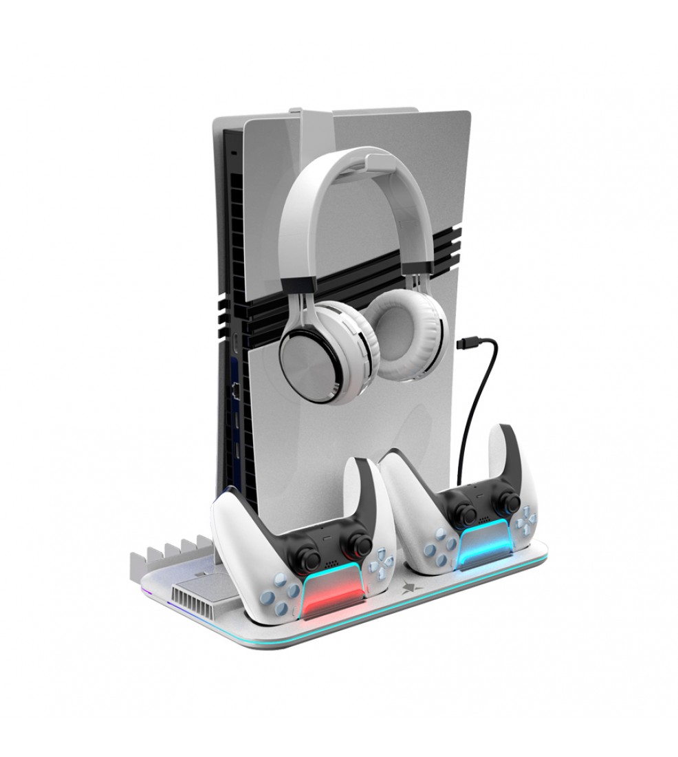 White Shark KIMURA PRO stalak za PS5/PS5 Slim/PS5 PRO s punjačem za kontrolere i hlađenjem White Shark KIMURA PRO stalak za PS5/PS5 Slim/PS5 PRO s punjačem za kontrolere i hlađenjem