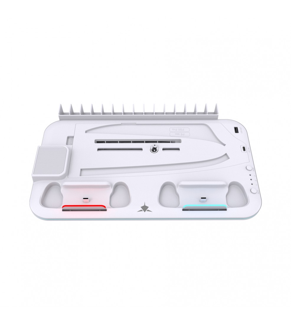 White Shark KIMURA PRO stalak za PS5/PS5 Slim/PS5 PRO s punjačem za kontrolere i hlađenjem White Shark KIMURA PRO stalak za PS5/PS5 Slim/PS5 PRO s punjačem za kontrolere i hlađenjem