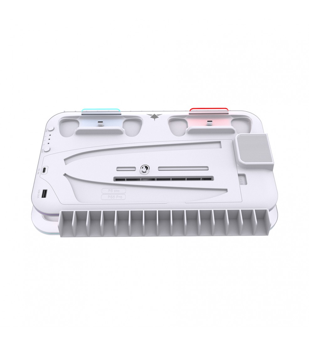 White Shark KIMURA PRO stalak za PS5/PS5 Slim/PS5 PRO s punjačem za kontrolere i hlađenjem White Shark KIMURA PRO stalak za PS5/PS5 Slim/PS5 PRO s punjačem za kontrolere i hlađenjem