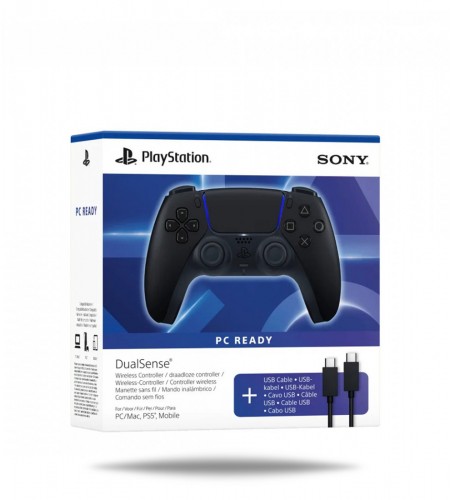PS5 DualSense Wireless Controller Midnight Black + USB C kabel - PC READY