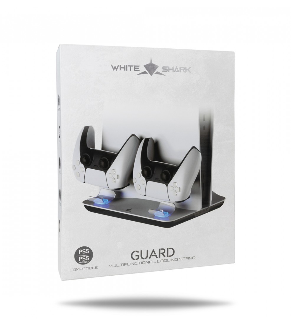 White Shark GUARD 2 stalak za PS5/PS5 Slim/PS5 PRO s punjačem za kontrolere i hlađenjem